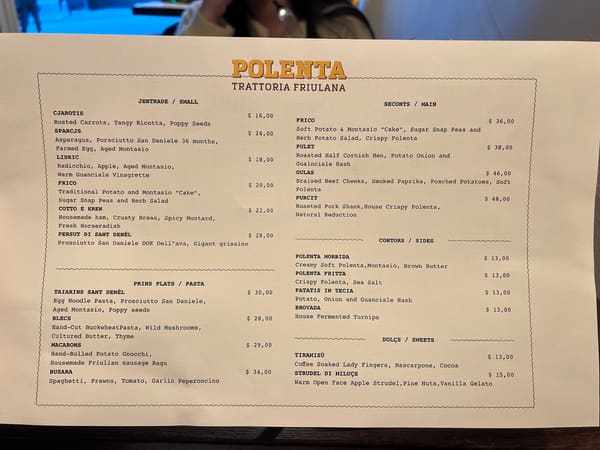 Polenta Trattoria Friulana