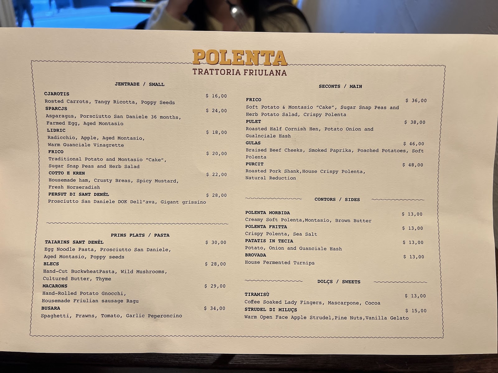Polenta Trattoria Friulana